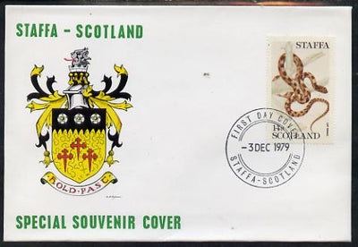 Staffa 1979 Snakes - Cat Snake 14p perf on cover with first day cancel