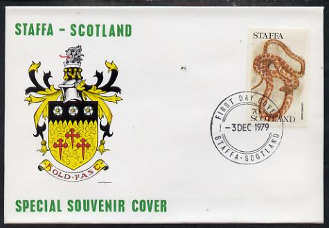 Staffa 1979 Snakes - Leopard Snake 70p perf on cover with first day cancel