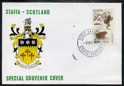 Staffa 1979 Frogs - Green Toad 13p perf on cover with first day cancel