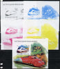 Togo 2013 European High Speed Trains - Ice 3 s/sheet - the set of 5 imperf progressive proofs comprising the 4 individual colours plus all 4-colour composite, unmounted mint