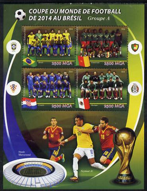 Madagascar 2014 Football World Cup in Brazil - Group A perf sheetlet containing 4 values unmounted mint