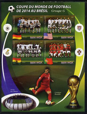 Madagascar 2014 Football World Cup in Brazil - Group G perf sheetlet containing 4 values unmounted mint