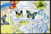 Djibouti 2014 Butterflies #5 perf souvenir sheet unmounted mint
