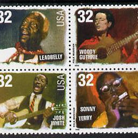 United States 1998 Folk Musicians se-tenant block of 4 unmounted mint, SG 3444a