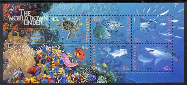 Australia 1995 Marine Life perf m/sheet overprinted for Sydney Stamp Show unmounted mint, as SG MS 1562