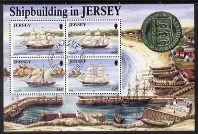 Jersey 1992 Ship Building perf m/sheet fine cds used SG MS 583