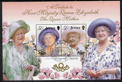 Jersey 2000 Queen Elizabeth the Queen Mother's 100th Birthday perf m/sheet fine cds used SG MS961