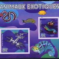 Benin 2014 Exotic Animals - Mantis Shrimp & Sea Slug imperf sheetlet containing 2 values unmounted mint