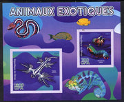 Benin 2014 Exotic Animals - Mantis Shrimp & Sea Slug imperf sheetlet containing 2 values unmounted mint