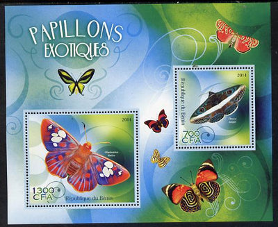 Benin 2014 Exotic Butterflies perf sheetlet containing 2 values unmounted mint
