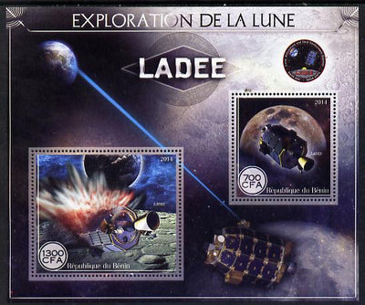 Benin 2014 Exploration of the Moon - Ladee perf sheetlet containing 2 values unmounted mint