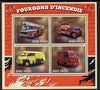 Madagascar 2014 Fire Trucks perf sheetlet containing 4 values unmounted mint