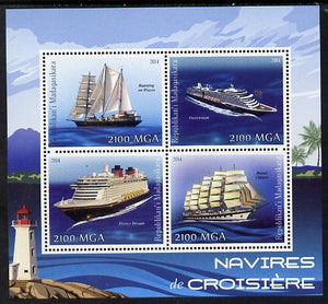 Madagascar 2014 Cruise Ships perf sheetlet containing 4 values unmounted mint