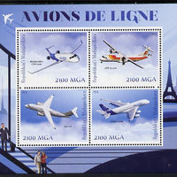 Madagascar 2014 Airliners perf sheetlet containing 4 values unmounted mint