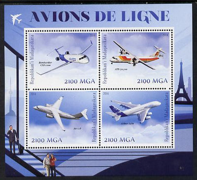 Madagascar 2014 Airliners perf sheetlet containing 4 values unmounted mint