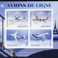Madagascar 2014 Airliners imperf sheetlet containing 4 values unmounted mint