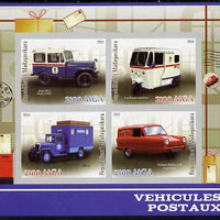 Madagascar 2014 Postal Vehicles imperf sheetlet containing 4 values unmounted mint