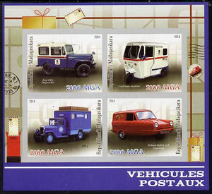 Madagascar 2014 Postal Vehicles imperf sheetlet containing 4 values unmounted mint