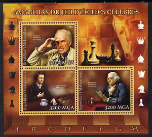 Madagascar 2014 Celebrity Chess Players #1 perf sheetlet containing 3 values unmounted mint