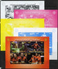 Benin 2014 Manchester United sheetlet containing 4 values - the set of 5 imperf progressive proofs comprising the 4 individual colours plus all 4-colour composite, unmounted mint