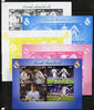 Benin 2014 Real Madrid sheetlet containing 4 values - the set of 5 imperf progressive proofs comprising the 4 individual colours plus all 4-colour composite, unmounted mint