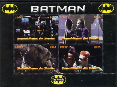 Benin 2014 Batman (Movie) perf sheetlet containing 4 values unmounted mint. Note this item is privately produced and is offered purely on its thematic appeal