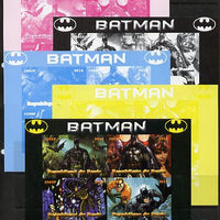 Benin 2014 Batman (Comic Strip) sheetlet containing 4 values - the set of 5 imperf progressive proofs comprising the 4 individual colours plus all 4-colour composite, unmounted mint