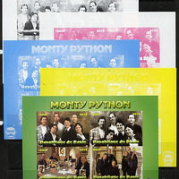 Benin 2014 Monty Python sheetlet containing 4 values - the set of 5 imperf progressive proofs comprising the 4 individual colours plus all 4-colour composite, unmounted mint