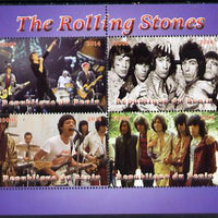 Benin 2014 The Rolling Stones perf sheetlet containing 4 values unmounted mint. Note this item is privately produced and is offered purely on its thematic appeal