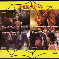 Benin 2014 Spiderman (Movie) imperf sheetlet containing 4 values unmounted mint. Note this item is privately produced and is offered purely on its thematic appeal