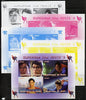 Benin 2014 Superman (Movie) sheetlet containing 4 values - the set of 5 imperf progressive proofs comprising the 4 individual colours plus all 4-colour composite, unmounted mint