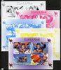 Benin 2014 Superman (Comic Strip) sheetlet containing 4 values - the set of 5 imperf progressive proofs comprising the 4 individual colours plus all 4-colour composite, unmounted mint