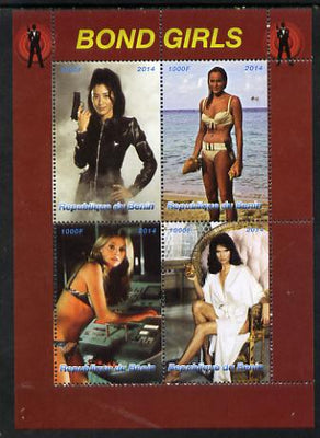 Benin 2014 Bond Girls perf sheetlet containing 4 values unmounted mint. Note this item is privately produced and is offered purely on its thematic appeal