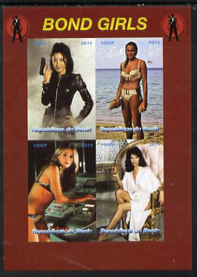Benin 2014 Bond Girls imperf sheetlet containing 4 values unmounted mint. Note this item is privately produced and is offered purely on its thematic appeal