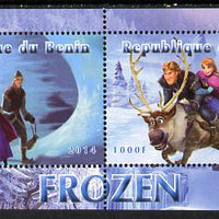 Benin 2014 Disney's Frozen perf sheetlet containing 2 values unmounted mint. Note this item is privately produced and is offered purely on its thematic appeal