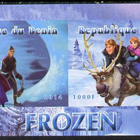 Benin 2014 Disney's Frozen imperf sheetlet containing 2 values unmounted mint. Note this item is privately produced and is offered purely on its thematic appeal