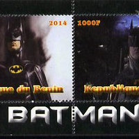 Benin 2014 Batman (Movie) perf sheetlet containing 2 values unmounted mint. Note this item is privately produced and is offered purely on its thematic appeal
