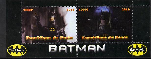 Benin 2014 Batman (Movie) perf sheetlet containing 2 values unmounted mint. Note this item is privately produced and is offered purely on its thematic appeal