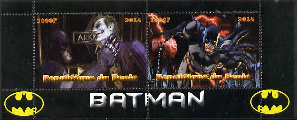 Benin 2014 Batman (Comic Strip) perf sheetlet containing 2 values unmounted mint. Note this item is privately produced and is offered purely on its thematic appeal