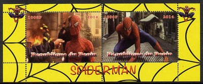 Benin 2014 Spiderman (Movie) perf sheetlet containing 2 values unmounted mint. Note this item is privately produced and is offered purely on its thematic appeal