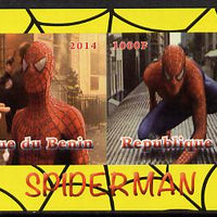 Benin 2014 Spiderman (Movie) imperf sheetlet containing 2 values unmounted mint. Note this item is privately produced and is offered purely on its thematic appeal