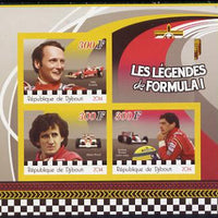Djibouti 2014 Legends of Formula 1 imperf sheetlet containing three values unmounted mint