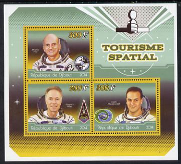 Djibouti 2014 Astronauts #2 perf sheetlet containing three values unmounted mint