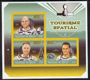 Djibouti 2014 Astronauts #2 imperf sheetlet containing three values unmounted mint