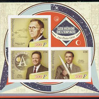 Djibouti 2014 Heroes of Space (American) imperf sheetlet containing three values unmounted mint