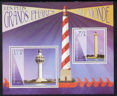 Benin 2014 Lighthouses perf sheetlet containing two values unmounted mint