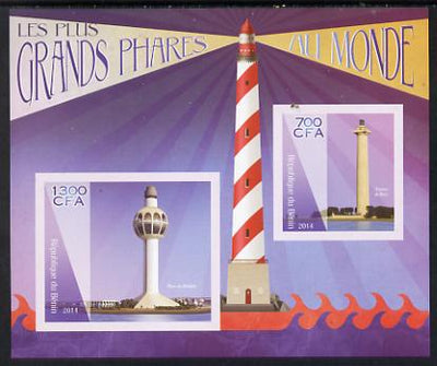Benin 2014 Lighthouses imperf sheetlet containing two values unmounted mint