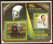 Benin 2014 Yuri Gagarin perf sheetlet containing two values unmounted mint