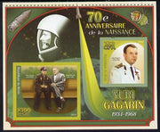 Benin 2014 Yuri Gagarin imperf sheetlet containing two values unmounted mint