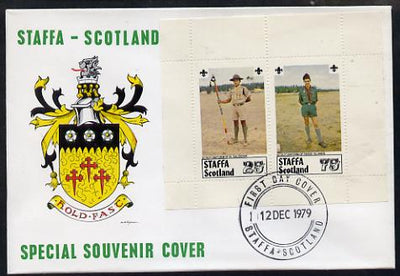Staffa 1979 Scouts of the World perf set of 2 values (El Salvador & Faroe Is) on cover with first day cancel